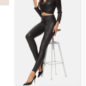 Ginasy Faux Leather Pants High Waisted Stretch Dressy Pleather Leggings